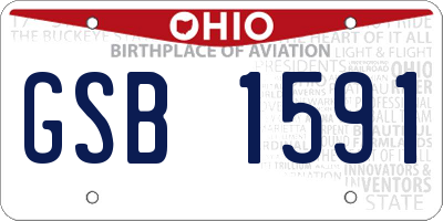 OH license plate GSB1591