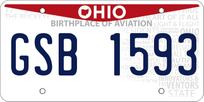 OH license plate GSB1593