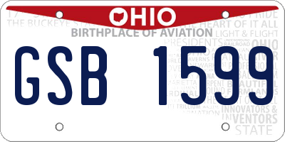 OH license plate GSB1599