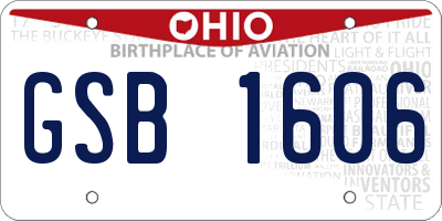 OH license plate GSB1606