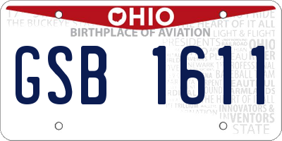 OH license plate GSB1611
