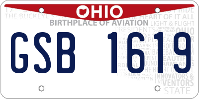 OH license plate GSB1619