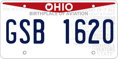 OH license plate GSB1620