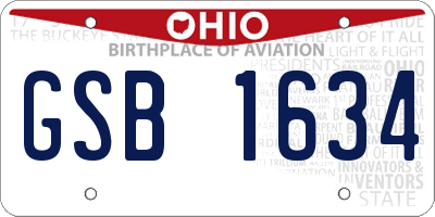 OH license plate GSB1634