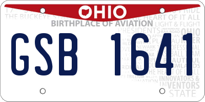 OH license plate GSB1641
