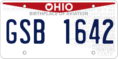 OH license plate GSB1642