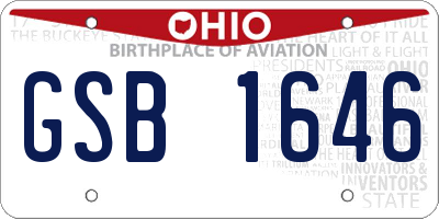 OH license plate GSB1646