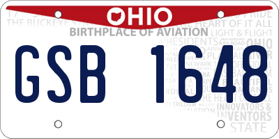 OH license plate GSB1648