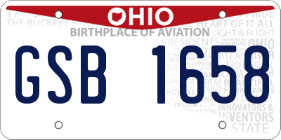 OH license plate GSB1658
