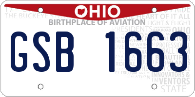OH license plate GSB1663