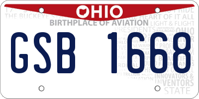 OH license plate GSB1668