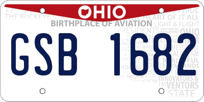 OH license plate GSB1682