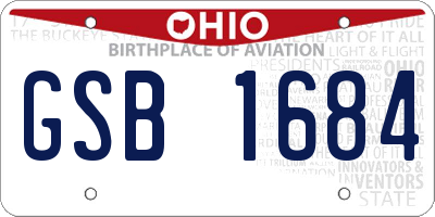OH license plate GSB1684