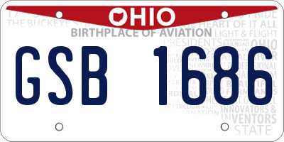 OH license plate GSB1686