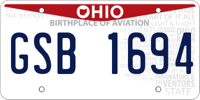 OH license plate GSB1694