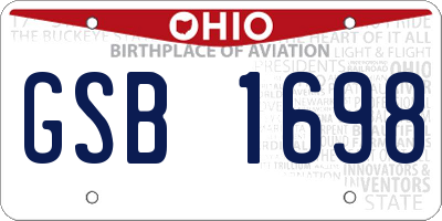 OH license plate GSB1698