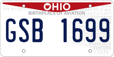 OH license plate GSB1699