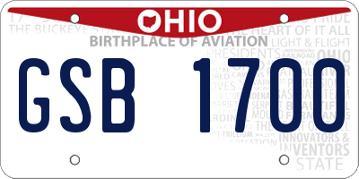 OH license plate GSB1700