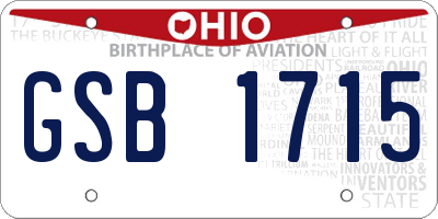 OH license plate GSB1715