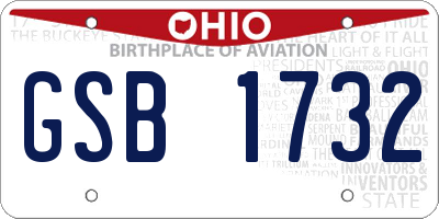 OH license plate GSB1732