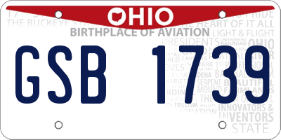 OH license plate GSB1739