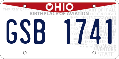 OH license plate GSB1741