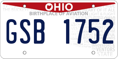 OH license plate GSB1752