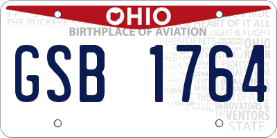 OH license plate GSB1764