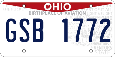 OH license plate GSB1772