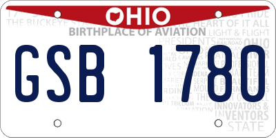 OH license plate GSB1780