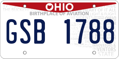 OH license plate GSB1788