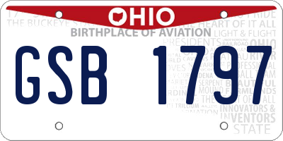 OH license plate GSB1797