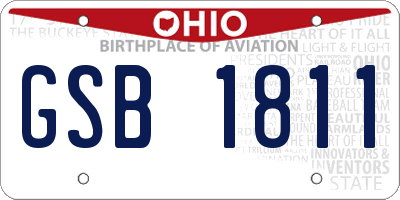 OH license plate GSB1811