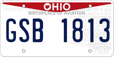 OH license plate GSB1813
