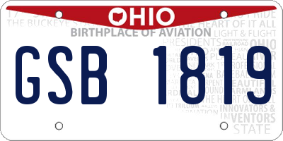OH license plate GSB1819