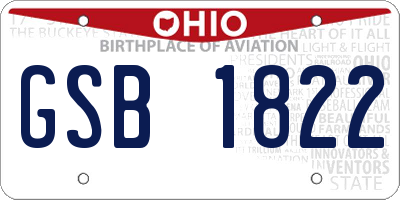 OH license plate GSB1822