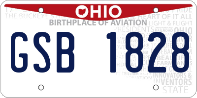 OH license plate GSB1828