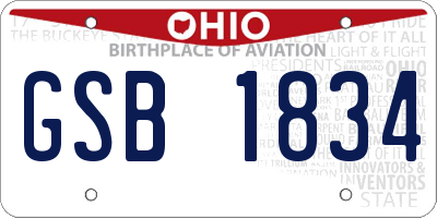 OH license plate GSB1834