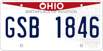 OH license plate GSB1846
