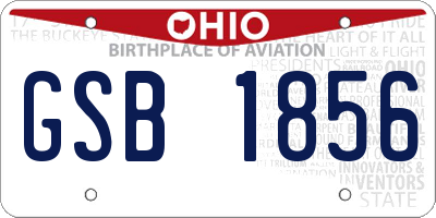 OH license plate GSB1856