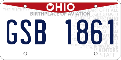 OH license plate GSB1861