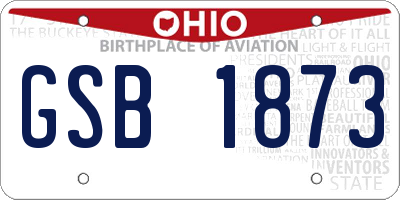 OH license plate GSB1873