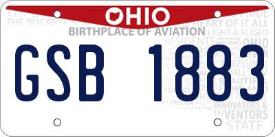 OH license plate GSB1883
