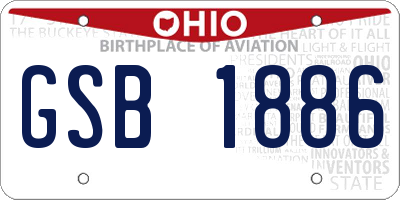 OH license plate GSB1886