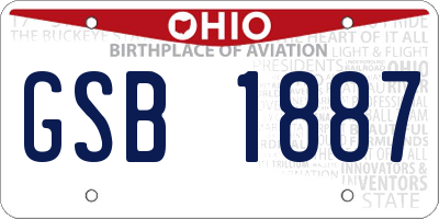 OH license plate GSB1887