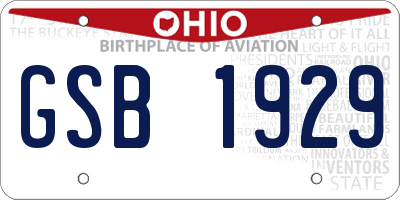OH license plate GSB1929