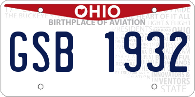 OH license plate GSB1932