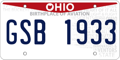 OH license plate GSB1933