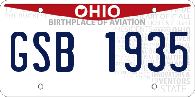 OH license plate GSB1935
