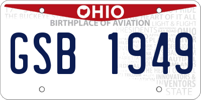 OH license plate GSB1949